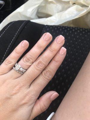 After a 2 week camping road trip my nails were awful - grown out and broken. Stopped by here while I was in town and they are perfect now!!