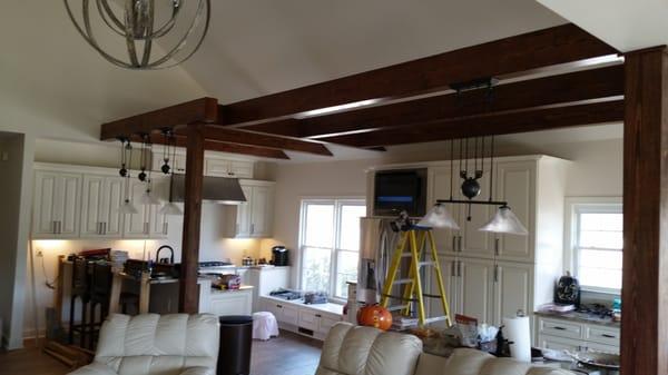 The Arbor in the Kitchen was my idea to allow for directional light above bar counters.