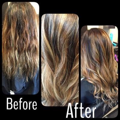 Balayage and tape extensions by Jenn Smith