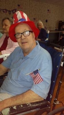 Council president showing his patriotic spirt July2014