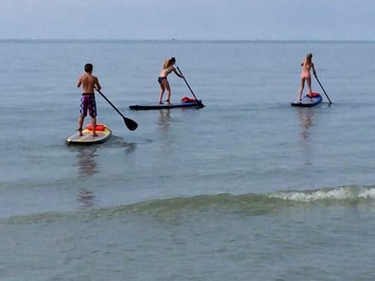 Paddling off beach at Sanibel Island.