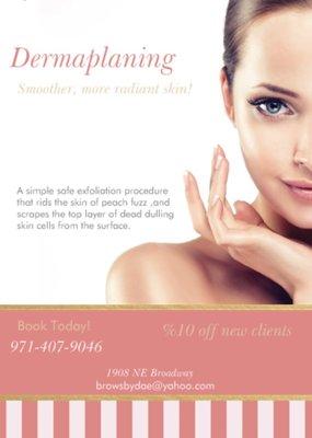 Now offering Dermaplaning