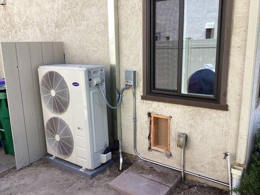 Another high-quality, high-efficiency, low-noise heat pump air conditioner installation to provide clean cool air for the summer.