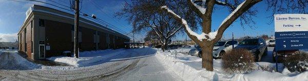 Our main entrance and Parking lot