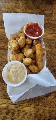 Cheese curds are highly recommended