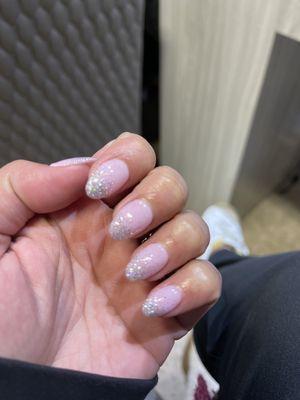 Ombré pink to silver glitter