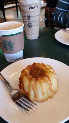 Yummy, something new at Starbucks; salted carmel bunt.