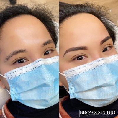 No more sad droopy brows. Instant eye lift with the new brow shape. This is ombré powder tattoo and can last up to 3 years.