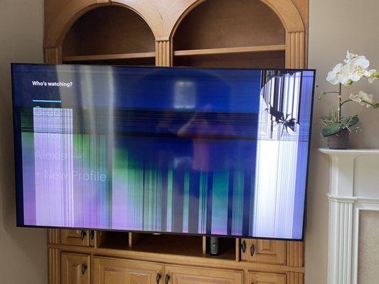 Cracked TV.