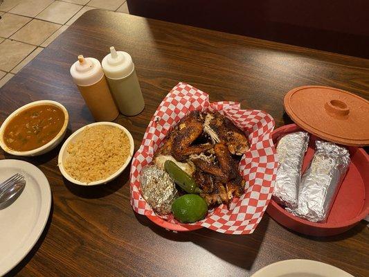 Whole chicken with charro beans