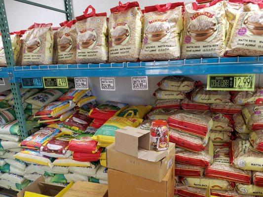 Many brands of matta rice