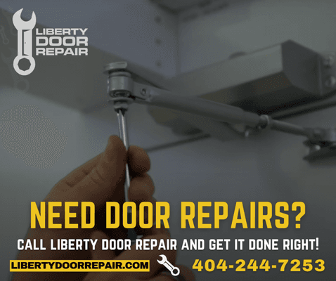 Close-up of a repaired leaking door closer by Liberty Door Repair, restoring smooth door operations