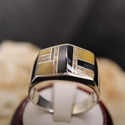 Navajo Native Multigem Sterling Silver Ring.