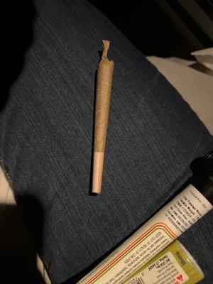 1g pre-roll of grape cake head.