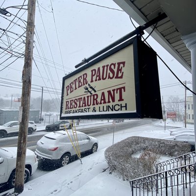 Entrance on a snowy day