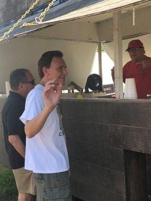 Doug Mann and Mike Dyer ordering food in Dayton