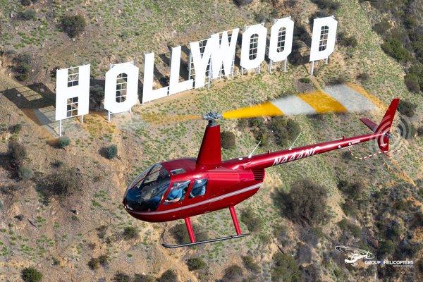 Unique view of the Hollywood Sign on a Hollywood and The Beach Helicopter Tour