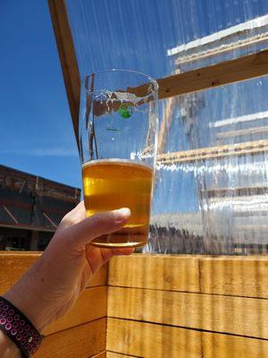 Beer on the patio... don't even have to feed the meter!