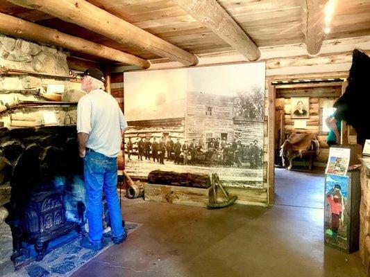 6/18/2018-Pony Express Route, Mormon Station Museum, Genoa NV:  Man is admiring the 1851 shotguns.