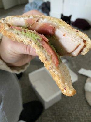 Bacon when I asked for no bacon! Turkey Avocado Club