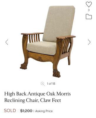 Found a gorgeous Oak Morris chair here...