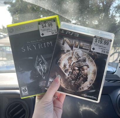 Skyrim (XBox 360) and NieR (PS3)