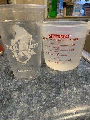 Filed up my "20oz" cup and poured in measuring cup, got exactly 16oz