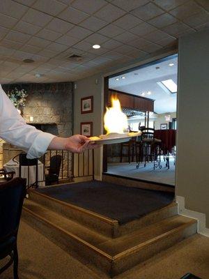 Saganaki (flaming cheese!)