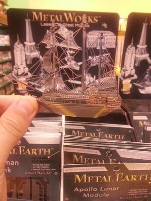 Closeup of metal laser cut models you can buy at Oakridge Hobbies and Toys