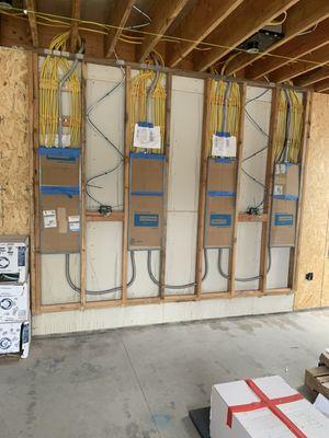 Circuit panels protected for drywall.