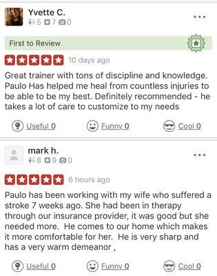 Client reviews