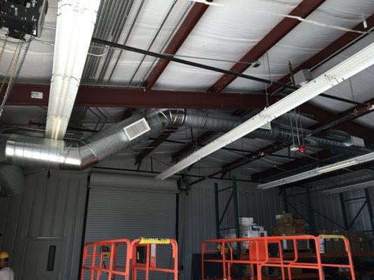 Exposed commercial ductwork installed by Lake City AC