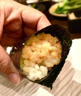 bluecrab hand roll (this was really good)