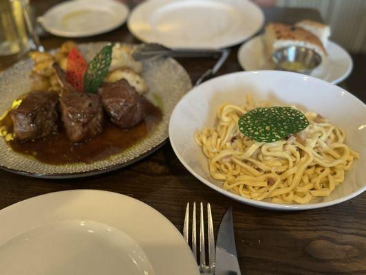 Lamb Chops and Carbonara