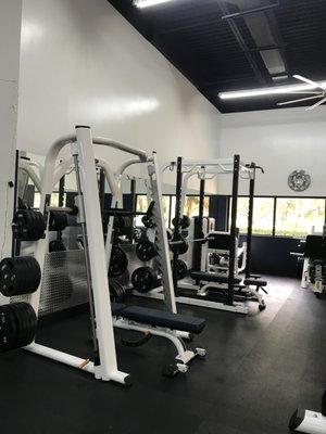 Brand New Smith Machine, adjustable benches, and Power Rack with adjustable Pins.