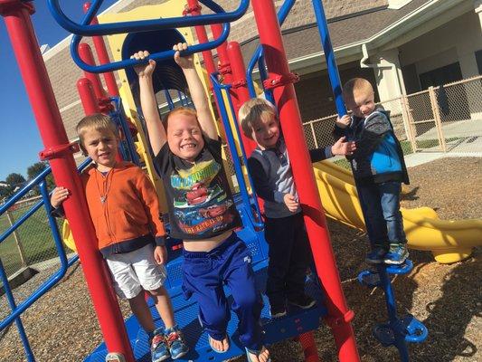 Fun on the brand new playground equipment!