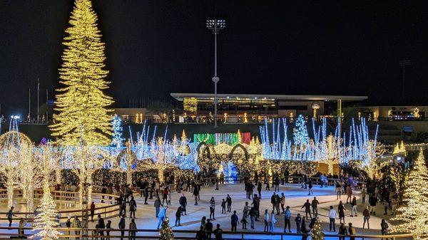 Skating rink at night