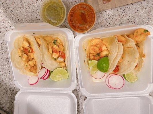 Shrimp and fish tacos...fantastic