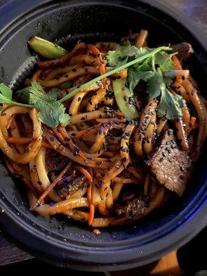 Japanese Pan Noodles with Marinated Steak