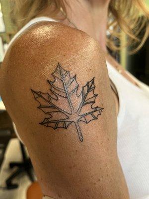 Canadian maple leaf tattoo