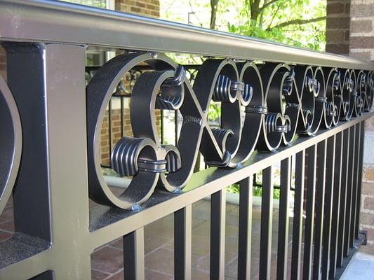 Close Up of Decorative Ornamental Iron Handrail For An Austin TX Homeowner. We've been doing this for over 51 Years!