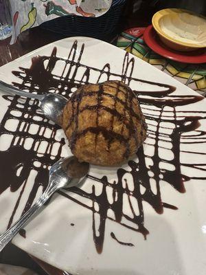 Fried ice cream with no whip cream or strawberries