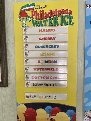 We now water ice and rich man ice cream