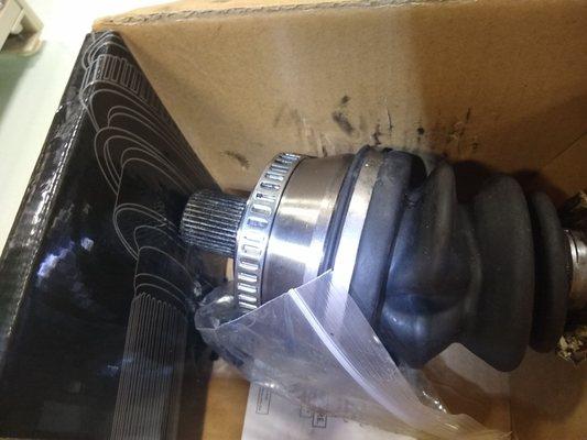 Receive used CV axle