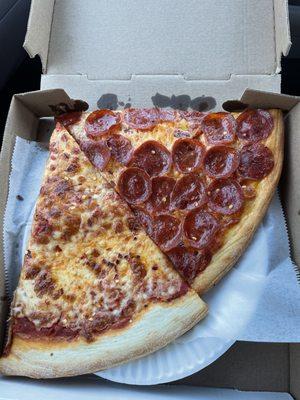 Regular slice & pepperoni slice