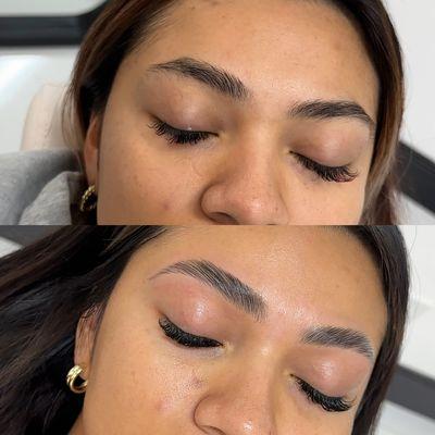 Brow shape & lamination.