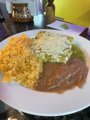 Chicken enchilada- great green sauce