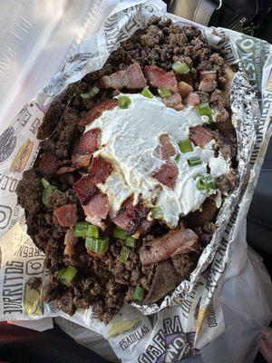 Loaded potato with choice of meat