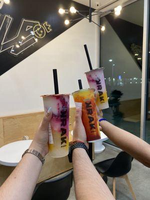 We ordered Dragon Slayer (Large) with lychee jelly boba and Mango Tango (Non-Dairy, Large)!