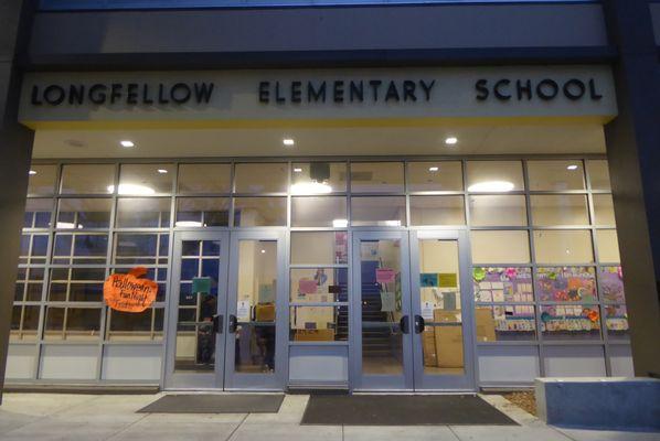 ~OUTSIDE NIGHT TIME PICTURE SHOT OF LONGFELLOW ELEMENTARY SCHOOL PICTURE SHOT TAKEN ON OCTOBER THE 25TH 2018~